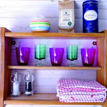 kitchen items in shepherd's hut