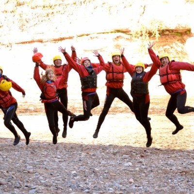 ACE Adventure rafters jumping for joy